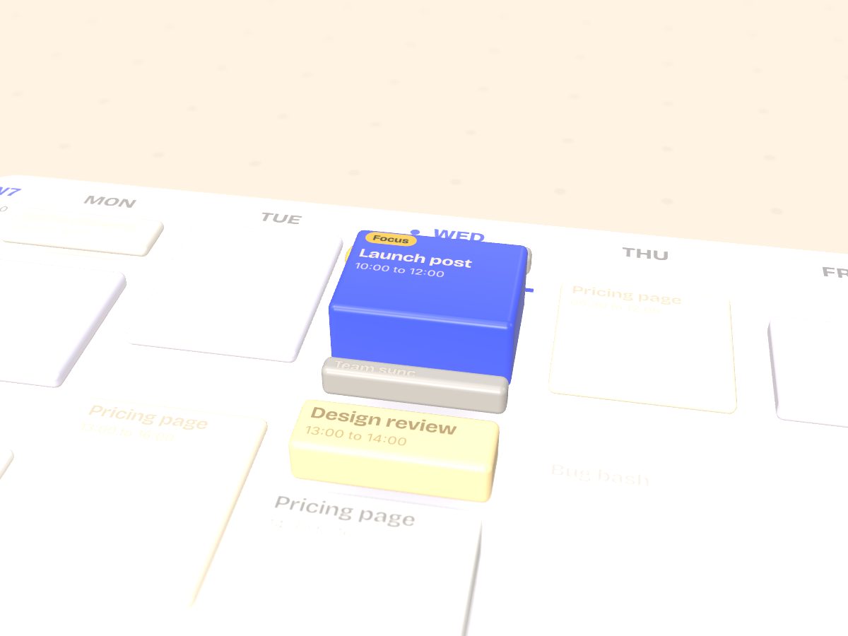 Wednesday with a two hour focus block for the launch post